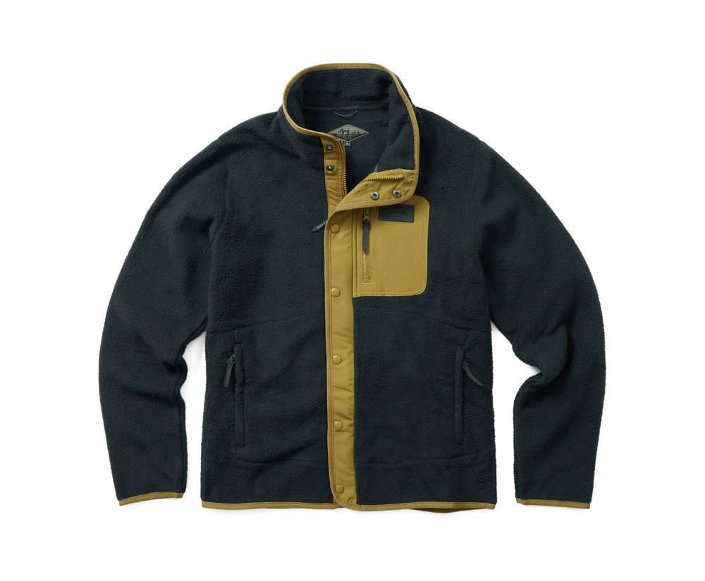 Merrell Jackets Black - Sherpa w/Snaps and Overlays Full Zip - Mens 58IMFEUKY